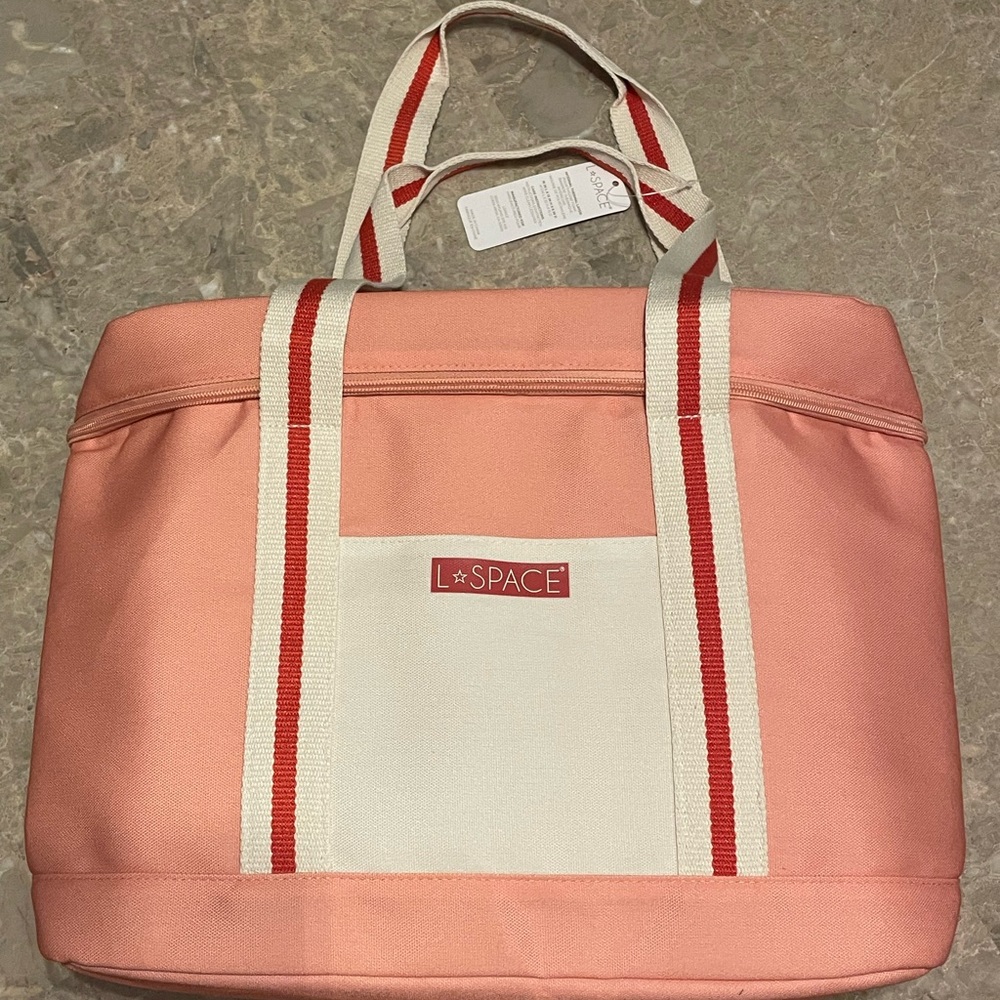 NEW WITH TAGS. L*Space coral colored cooler tote bag